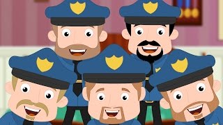 Five Little Policemen  Nursery Rhymes For Kids [upl. by Sudnak312]