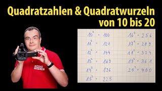 Quadratzahlen und Quadratwurzeln von 10 bis 20 zum Auswendiglernen und Nachsprechen  Lehrerschmidt [upl. by Paula100]