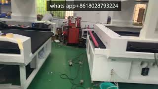 co2 laser cutting machine 1814 100w big ccd camera auto feeding cutting fabric roll [upl. by Depoliti444]