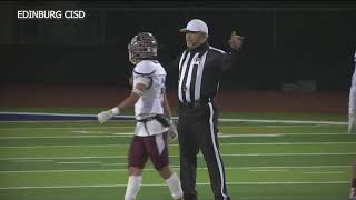 Texas high school football player attacks knocks over referee after being ejected from game  ABC7 [upl. by Nnomae944]