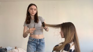 ASMR Haircut Roleplay ON A REAL PERSON💇‍♀️💈✂️ [upl. by Nnaylime747]