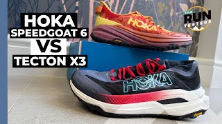 HOKA Tecton X3 vs Speedgoat 6 Review Which HOKA trail shoe is right for you [upl. by Ahkeber]