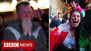 Fans react as England lose penalty shootout to Italy in Euro 2020 final  BBC News [upl. by Hibben]