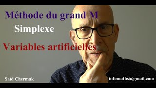 SIMPLEXE MÉTHODE DU GRAND M VARIABLES ARTIFICIELLES [upl. by Pavior]