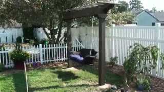 Pergola  Arbor garden swing  wicker amp wood [upl. by Enelegna]