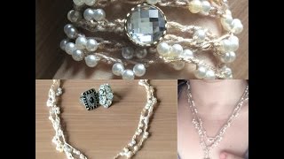 Diy Colar Ou Pulseira de Pérolas Em Crochê [upl. by Nylime789]