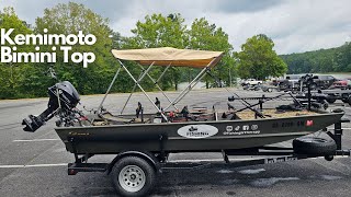 How to Install a Bimini Top on a Jon Boat  KEMIMOTO Bimini Top [upl. by Starlin]