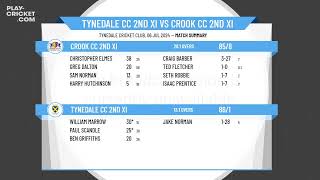 Tynedale CC 2nd XI v Crook CC 2nd XI [upl. by Natsyrk]