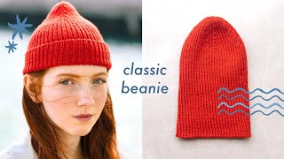 How to Knit a CLASSIC BEANIE Free Hat Pattern [upl. by Idelson]