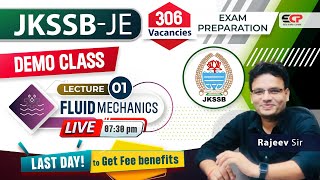 DEMO CLASS JKSSB JE Civil Fluid Mechanics Lec01  Exam preparation  Last day to avail offer [upl. by Carny]