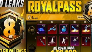 A 8 Royal pass 1TO 100 RP full lake confirm pubg mobile video new [upl. by Ecirtael]