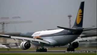 FULL HD JET AIRWAYS AIRBUS A330200 HARD LANDING BRUSSELS ZAVENTEM INTL AIRPORT RW25L [upl. by Ellerrehc194]