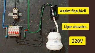 Chuveiro 5500W 220V Ligado com Cabo 4mm² Disjuntor 30A [upl. by Siwel]