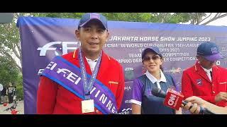 Atlet Berkuda Equinara Pulomas Menjadi Juara ri Jakarta Horse Show Jumping 2023 [upl. by Tindall127]