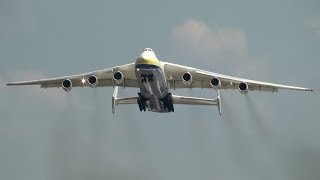 Antonov An 225 Mriya Takeoff at Leipzig Halle Airport in Germany full HD [upl. by Ainat407]