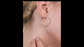 Silver Earrings Hoops for Women Lightweight Twisted Hoop Earrings With Cubic Zirconia Hoops Earrings [upl. by Leyameg]