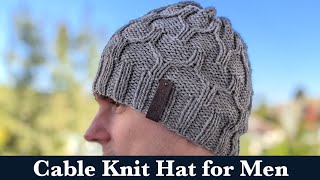 Bulky Yarn Cable Knit Hat for Men [upl. by Greenleaf]