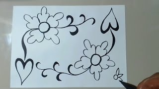 HOW TO DRAW BATIK FLOWERS [upl. by Eanar811]