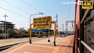 KMC Kamareddi Railway Station From Train Video in 4K Ultra HD [upl. by Edina]