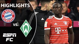 Sadio Mane off INJURED in Bayern Munich’s win over Werder Bremen  Bundesliga Highlights  ESPN FC [upl. by Akemed23]