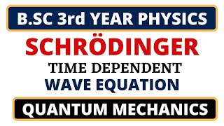 Schrodinger Time Dependent Wave Equation  Quantum Mechanics  BSC 3rd Year Physics [upl. by Cyrilla]