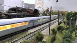 HO Marklin 39405 SNCF 40101 with TEE PBA quotLOseau Bleuquot inox train  HillerETE [upl. by Wildon]