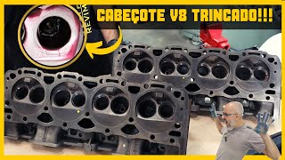 CABEÇOTE V8 NA RETÍFICA CABEÇOTE CONDENADO MERCRUISER V8 GASOLINA padronizeautomotivo1 [upl. by Lleksah]