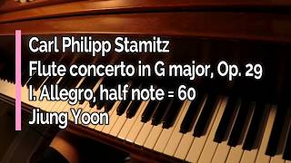 Piano part  Stamitz Flute Concerto in G Major Op29 I Allegro Half note  60 [upl. by Boorman930]