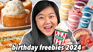 ONLY EATING FREE BIRTHDAY FOOD FOR 24 HOURS 🥳 Birthday Freebies 2024 [upl. by Siloam]