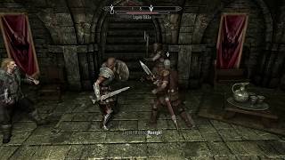 Skyrim Tullius amp Rikke vs Ulfric and Galmar NPC fight [upl. by Catie492]