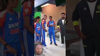 Rohit Sharma meets team india female cricket team shorts rohitsharma s [upl. by Archaimbaud959]