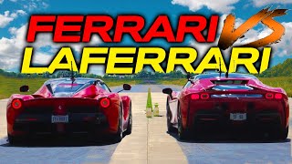 DRAG RACE  FERRARI SF90 takes on LaFERRARI and BUGATTI CHIRON [upl. by Aliahkim]