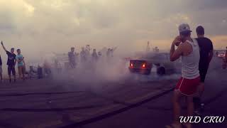 BMW Syndikat Asphaltfieber 2018 E36 Turbo spitting Flammes amp Burnout RAW Sound [upl. by Krischer]