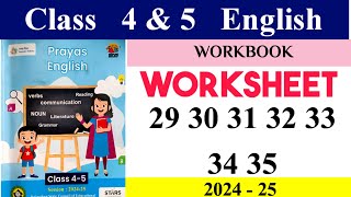 Worksheet 29 30 31 32 33 34 35 Class 4 5 English Workbook  Kaksha 4 5 English Worksheet 29 to 35 [upl. by Timothea]