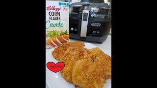 FRIED PORK CHOPS CORN FLAKES CRUMBS REVIEW AIR FRYER [upl. by Kermy]