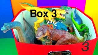 DINOSAUR Box 3 TOY COLLECTION Jurassic World T rex Spinosaurus Toy Review SuperFunReviews [upl. by Donald]