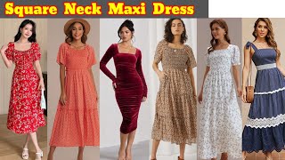 Square Neck Maxi DressDress Design430Mix Design [upl. by Aicissej]