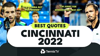 Medvedev Gracious In Victory Coric Owes Tsitsipas Dinner amp More  Best Quotes Cincinnati 2022 [upl. by Whitnell]