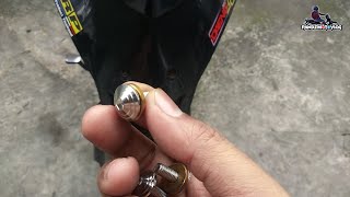 6X15 HENG WHITE BOLTS FOR WAVE 100  PANDZ MOTOVLOG [upl. by Zipah3]