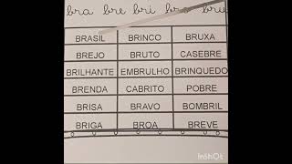 PALAVRAS COM AS SÍLABAS DO BRA BRE BRI BRO BRU [upl. by Fowler]