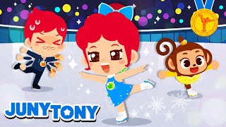 Patinaje Artístico  Patinemos Sobre Hielo  Deportes  Canciones Infantiles  JunyTony en Español [upl. by Zurc535]