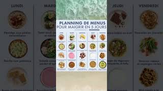 🍕 Ton Planning de Repas Pour Maigrir en 5 Jours [upl. by Macmillan]