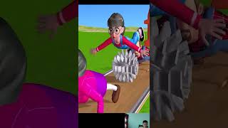 Funny Short  Squid Game Rolling Ball Who Faster Jump Challenge Miss T vs Granny Loser shorts [upl. by Marika]