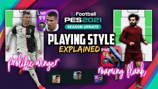 ROAMING FLANK AND PROLIFIC WINGER PLAYING STYLE EXPLAINED🔥💥PES 2021 MOBILE [upl. by Akirea]