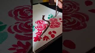 Easy way to rose painting video  satisfying [upl. by Anurag25]