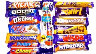 Chocolate Bars Collection  Double Decker Wunderbar Fudge Wispa Twirl Flake [upl. by Teerell]