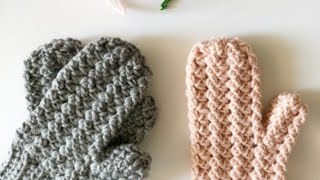 Crochet Sprig Stitch Mittens Part 1 Starting the Mitten [upl. by Harty]