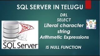 5SQL IN TELUGU Literal string Arithmetic Expressions amp IS NULL FUNCTION [upl. by Ainehs]