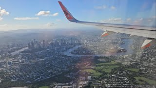 Flying into Brisbane Domestic Airport over the Gabba CBD and river [upl. by Marylynne]