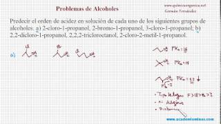 Problema 1 Alcoholes Ordenar según acidez [upl. by Ralyat]